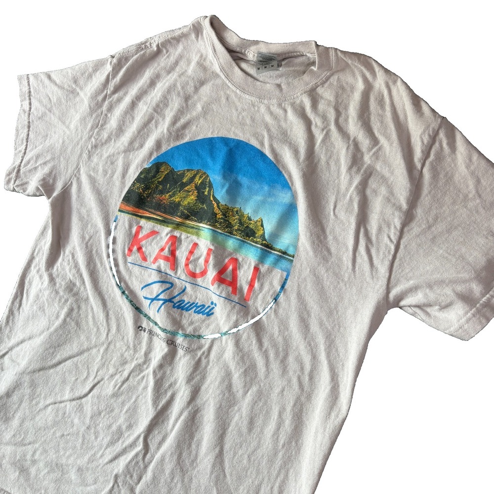 Princess Cruises Kauai Hawaii T Shirt Unisex White‎ Graphic Logo Casual